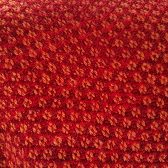 Vintage 80s-90s Peruvian Alpaca Shawl Wrap Red Fringe Trim Handwoven 100% Alpaca - Picture 12 of 12
